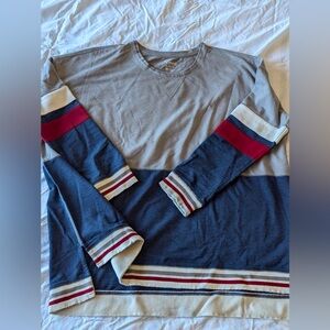 Plus Size 1X cozy striped sweatshirt Natural